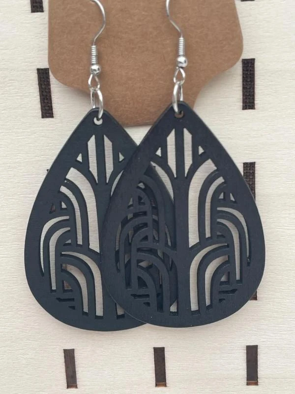 Boucles d’oreilles en bois modèle 6